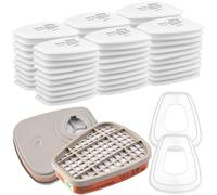 6001 Filtros de Protección Respiratoria, Filtros Algodón Particulado, Cartuchos y Filtros para Respirador Anti Polvo, Compatibles con 6100/6200 / 7501/7502 / 6502/6800 3M Filters
