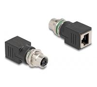 60064 - Adaptador M12 conector hembra de 8 pines con codificación X a conector hembra RJ45 recto