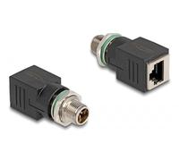 60065 - Adaptador M12 de clavija de 8 pines con codificación X a conector hembra RJ45 recto