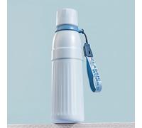 600ml / 20oz, Termo con Pajita, Vaso Térmico, 2 Formas de Beber, Antideslizante y A Prueba de Fugas, Ideal para Estudiantes y Trabajadores de Oficina(Blue)