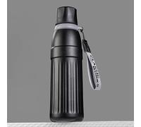 600ml / 20oz, Termo con Pajita, Vaso Térmico, 2 Formas de Beber, Antideslizante y A Prueba de Fugas, Ideal para Estudiantes y Trabajadores de Oficina(Black)