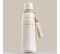 600ml / 20oz, Termo con Pajita, Vaso Térmico, 2 Formas de Beber, Antideslizante y A Prueba de Fugas, Ideal para Estudiantes y Trabajadores de Oficina(Brown)