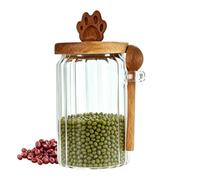 600ml Airtight Coffee Bean Canister | Glass Storage Jar With Scoop Bowl