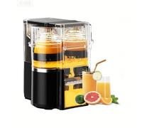 600ML Electric Citrus Juicer, Automatic Orange & Lemon Squeezer with 8-Blade Pulp Slot and Built-in Fruit Cutter, Portable for Home, Kitchen, Camping & Outdoor Use(Black)