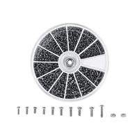 600 Piezas 12 Tipos Tornillos y Tuercas pequeños, Juego de Tornillos con caja de plástico para relojes o gafas M1 M1.2 M1.4 M1.6