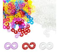 600pcs Loom Bandas S Clips Clips de Goma Coloridas Conectores de Cinta Telar Conector de Plástico Kit de Recarga Gancho de Cinta Telar para Tejer Collares Accesorios de Joyería Artesanía
