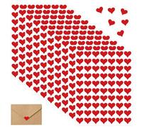 600pcs Pegatinas autoadhesivas en forma de corazón, Pegatinas de corazón de amor, Etiquetas de papel en forma de corazón, para Libro de Visitas de Boda Bolsa de Regalo Manualidades DIY (rojo)