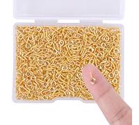 600Piezas Mini Ganchos de Tornillo de 4 mm con Aro de 8 mm Acero Inoxidable hembrillas, Ganchos de Metal con rosca Cancamos Pequeños para Resina, Joya, Cuenta y Plástico