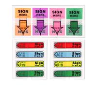 600uds/6 Paquetes Flechas Adhesivas, Sign Here Adhesivo Pestañas de Firma Adhesivo Banderas de Mensajes para Documentos Cuadernos Hogar Oficina Suministros Escolares (Naranja 1)
