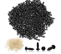600uds 6mm Ojos de Seguridad con Arandelas, Plástico Negros Ojos de Muñeca Ojos de Peluche para Crochet Safety Eyes para Amigurumi Crochet DIY Crafts Bear Animal Making Supplies