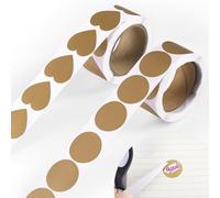 600uds Pegatinas para Raspar, 2,5cm Redondas y con Forma de Corazón Autoadhesivas para Crear Tus Propias Pegatinas para Raspar para Creación de Tarjetas de Rifa (Oro)