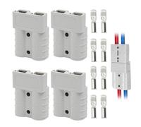 600V 50Amp Conector de batería Conexión Rápida, 4 PCS Rápido Enchufe Terminal Kit, Conectores de Alimentación Modulares Desconexión, para Automóvil, Conector, Autocaravana, Caravana, Barco