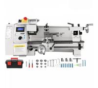600W Mini Torno de Metal 210x350mm con Pantalla Digital Torno para Metal de Sobremesa con Velocidad Variable 2250RPM Torno de Metal para Torneado de Metales