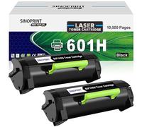 601H (60F1H00) - Cartucho de tóner compatible con impresora Lexmark MX310dn, MX410de, MX510de, MX511de, MX511dhe, MX511dte, MX610de, MX611de, MX611dhe y MX611dte (2 paquetes de 10.000 páginas)