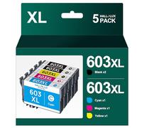 603XL Multipack 5 Pack, para Epson 603XL XP 2100, para Expression Home XP-2100 XP-3100 XP-4100 XP-2105 XP-3105 Workforce WF-2830 WF-2810 WF-2835 WF-2850