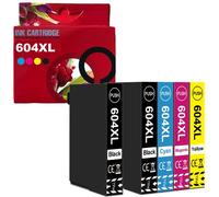 604XL Pack 5 Cartuchos de Tinta Compatible con Epson T10H1 T10H2 T10H3 T10H4