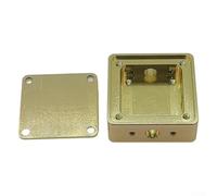 6061 Caja de aluminio de blindaje RF de 27 x 27 x 10 mm, caja oxidada conductora dorada para conector SMA, carcasa de escudo de interferencia electromagnética