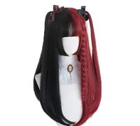 60cm / 65cm Lolita Ombre Negro Mixto Rojo Resistente al calor Flequillo Sintético Lindo Cosplay Peluca + Peluca Cap A120 recta