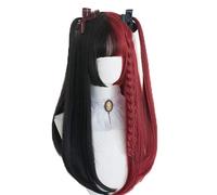 60cm / 65cm Lolita Ombre Negro Mixto Rojo Resistente al calor Flequillo Sintético Lindo Cosplay Peluca + Peluca Cap A120 recta