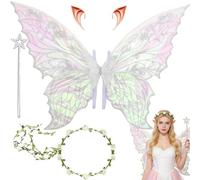 60CM Engelsflügel Weiß,Engel Kostüm Damen,Engelsflügel Kinder,Flügel Engel,Engel Flügel Erwachsene,Engel Flügel,Engelsflügel Kostüm Kinder,Teufel kostüm für Halloween Karneval Cosplay Party Cosplay