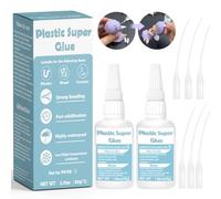 60g Pegamento Plastico, Pegamentos instantáneos de plástico impermeable, Súper Pegamento para Plástico para unir Plásticos y Otros Materiales