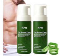 60ml Man Hair Removal, Hair Removal Cream for Men, Natural Aloe Vera Quick Gentle Fast-Acting Hair Remover Mousse for Face, Body, Moisturizing & Non-Sticky (2)