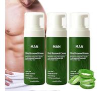 60ml Man Hair Removal, Hair Removal Cream for Men, Natural Aloe Vera Quick Gentle Fast-Acting Hair Remover Mousse for Face, Body, Moisturizing & Non-Sticky (3)