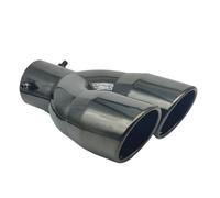 60mm 75mm Tubo Escape Coche Punta Silenciador Doble Salida Tubo Escape Tubo Escape Universal Acero Inoxidable Entrada Sistema Escape Accesorios Automóvil(76MM Straight)