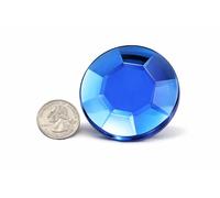 60mm Blue Sapphire H104 Large Self Adhesive Round Acrylic Cosplay Gem Flat Back Plastic Stick On Rhinestone for Cosplay Costumes Scrapbooking Prop Craft Embelishment Steven Universe Decor Jewel 1PC