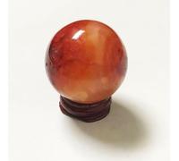 60mm Crystal Sphere Gemstone Ball Sculpture Figurine with Wooden Stand for Divination Home Decoration Multi Style Polished Crystal Ball,Red Agate