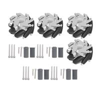 60mm Omni Directional Wheels 4PCS | Aluminum Alloy with 8 Rubber Rollers | 10KG Load Capacity for RC Robots/DIY Projects | Zero Radius Rotation