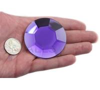 60mm Purple Violet H132 Large Self Adhesive Round Acrylic Cosplay Gem Flat Back Plastic Stick On Rhinestone for Cosplay Costumes Scrapbooking Prop Craft Embelishment Steven Universe Decor Jewel 1PC