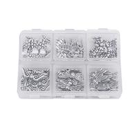 60pcs Angel Wing Beads, Fairy Wing Charms Wings Spacer Loose Beads Silver Wings Beads for DIY Craft Bracelet Necklace Jewelry Making Handmade Decoration