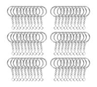 60pcs Anillas para Llaveros Porta Chaves con Cadena Keychain Hacer Llaveros Argollas para Bisutería Manualidades DIY (Estilo 2)