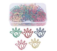 60pcs Clip de Papel con Forma de mano clip Metálico para Papel 5 colores Clips de Marcado para Oficina Escolar Marcador Organizar Papelería Regalos