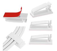 60Pcs Clips Organizador de Cables Autoadhesivo, clips de cable de plástico para exteriores, autoadhesivos, grandes, de 33 mm, adecuados para coche, hogar y oficina (blanco)