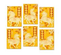 60pcs Lunar New Year Red Packets for the Year of the Horse, 2026 Vietnamese Chinese Cash Packets, Holiday Greetings and Decorations(Yellow,B-Short)