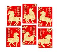 60pcs Lunar New Year Red Packets for the Year of the Horse, 2026 Vietnamese Chinese Cash Packets, Holiday Greetings and Decorations(Red,B-Short)