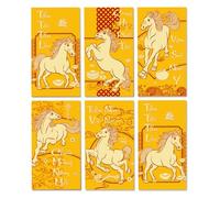 60pcs Lunar New Year Red Packets for the Year of the Horse, 2026 Vietnamese Chinese Cash Packets, Holiday Greetings and Decorations(Yellow,C-Long)