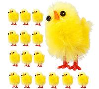 60PCS Mini adornos de pollitos de Pascua, pequeños y lindos pollitos completamente amarillos Decoración de Pascua Juguete Primavera Hogar Jardín Decoración Favores de fiesta y regalos para niños