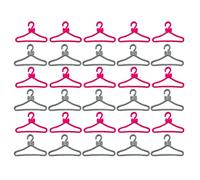 60piezas Mini Perchas para Ropa De Muñecas Colgadores para Organizar Vestidos Casa De Muñecas Accesorios para Rosa Gris