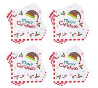 60Piezas Servilletas de Navidad, Servilleta de Papá Noel Sombrero y Dulces de Desechables Decoración Navideña de Papel para Suministros de Fiesta de Navidad de Té Almuerzo Festivo, 33x33 cm
