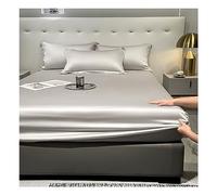 60s Sábana Bajera Cama Lyocell Tencel For Colchón De 5-30cm De Altura Extra Suave Lavable Y Ajustables Fundas Protectoras En Muchos Tamaños Y Colores ( Color : Silver gray A , Size : 150x200+30 cm )