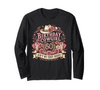 60th Birthday Cowgirl 60 Year Old Country Western Girl Women Manga Larga