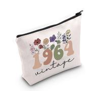 60th Birthday Gift Zipper Pouch Bag Happy 60th Birthday Gifts for Women Turning 60 Gift Vintage 1964 Cosmetic Makeup Bag (1964 UK2)