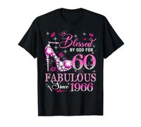 60th Birthday Queen Blessed by God 60 Fabulous Since 1966 Camiseta