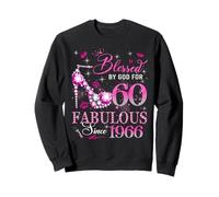 60th Birthday Queen Blessed by God 60 Fabulous Since 1966 Sudadera