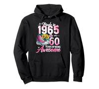 60th Birthday Queen Made in 1965 Gifts 60 Years Old Floral Sudadera con Capucha