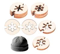 60uds Botones de Pompón para Gorros, Botones de Madera Hechos a Mano Desmontables Gorros Ideales para Tejer y Decorar Manualidades (2 Estilos)