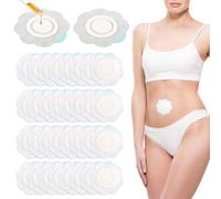 60uds Compresas Aceite Ricino para Ombligo, Patrón Flor Ciruelo Tela Spunlace Compresas Autoadhesivas para el Aceite Ombligo de Ricino Altamente Absorbentes Sin Lavado